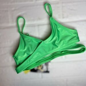 Art Class Green Swimwear Top Only Kids Girls Small (6/7)